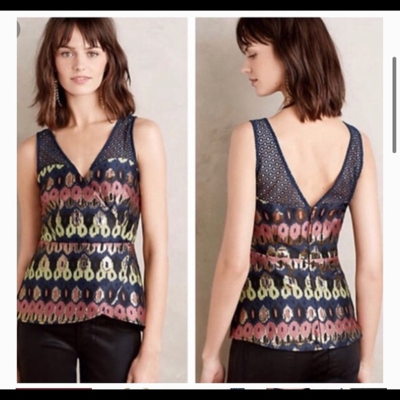 Anthropologie Tops - Anthropologie Hd in Paris metallic top sz 8